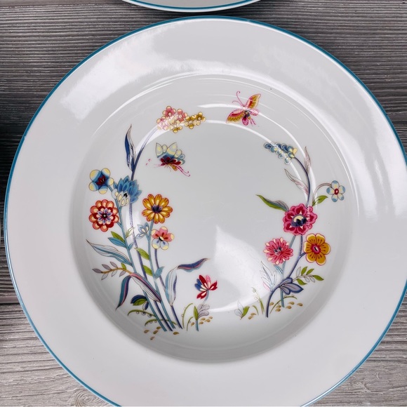 Vintage Jardin by Andrea " Sedek" Pattern Porcelain Dinner-Soup Bowls floral - Picture 3 of 7